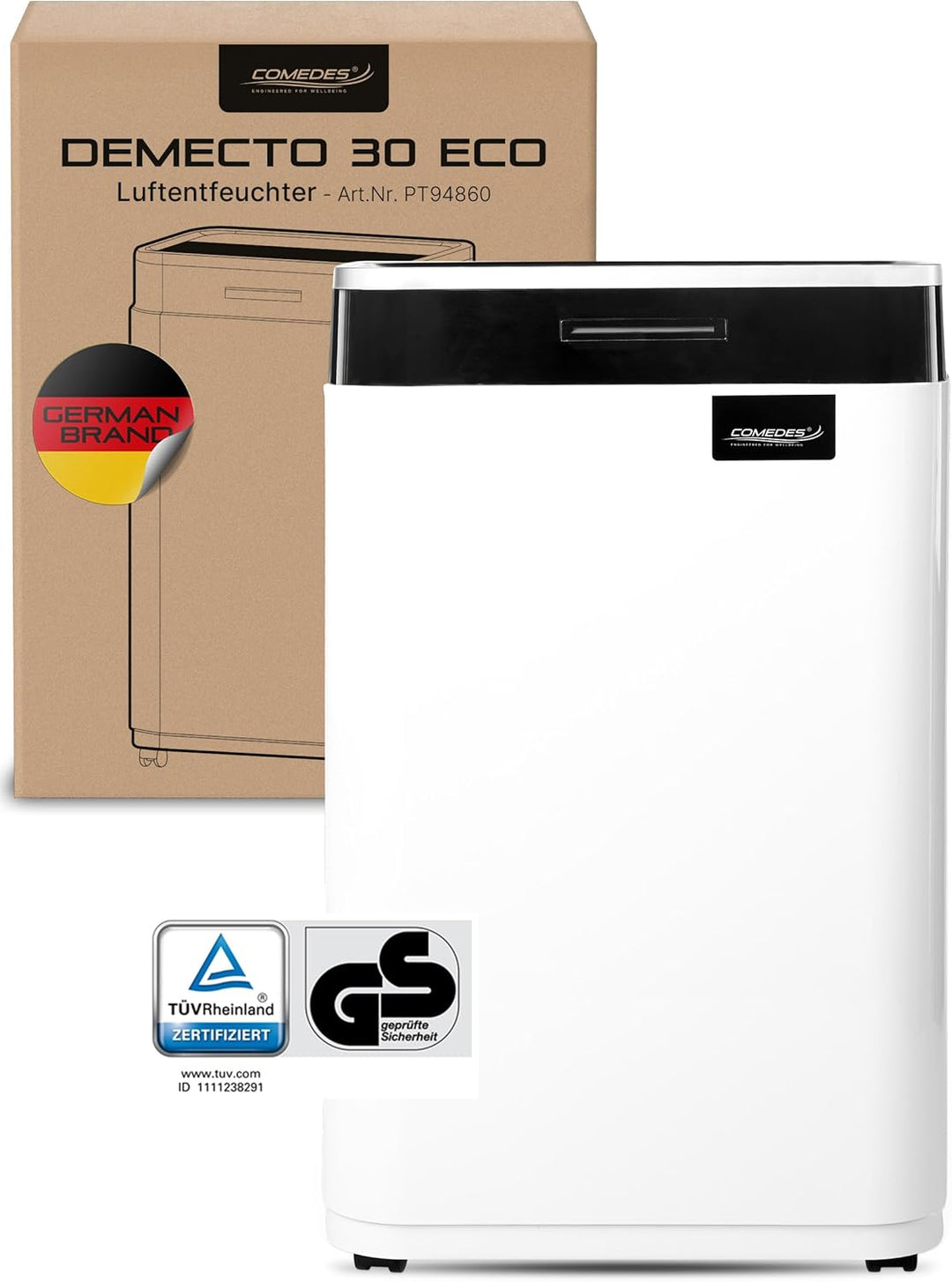 Comedes Demecto 30 eco – Luftentfeuchter Bautrockner (max. 25 Liter / 24h) Geeignet für alle Räume u