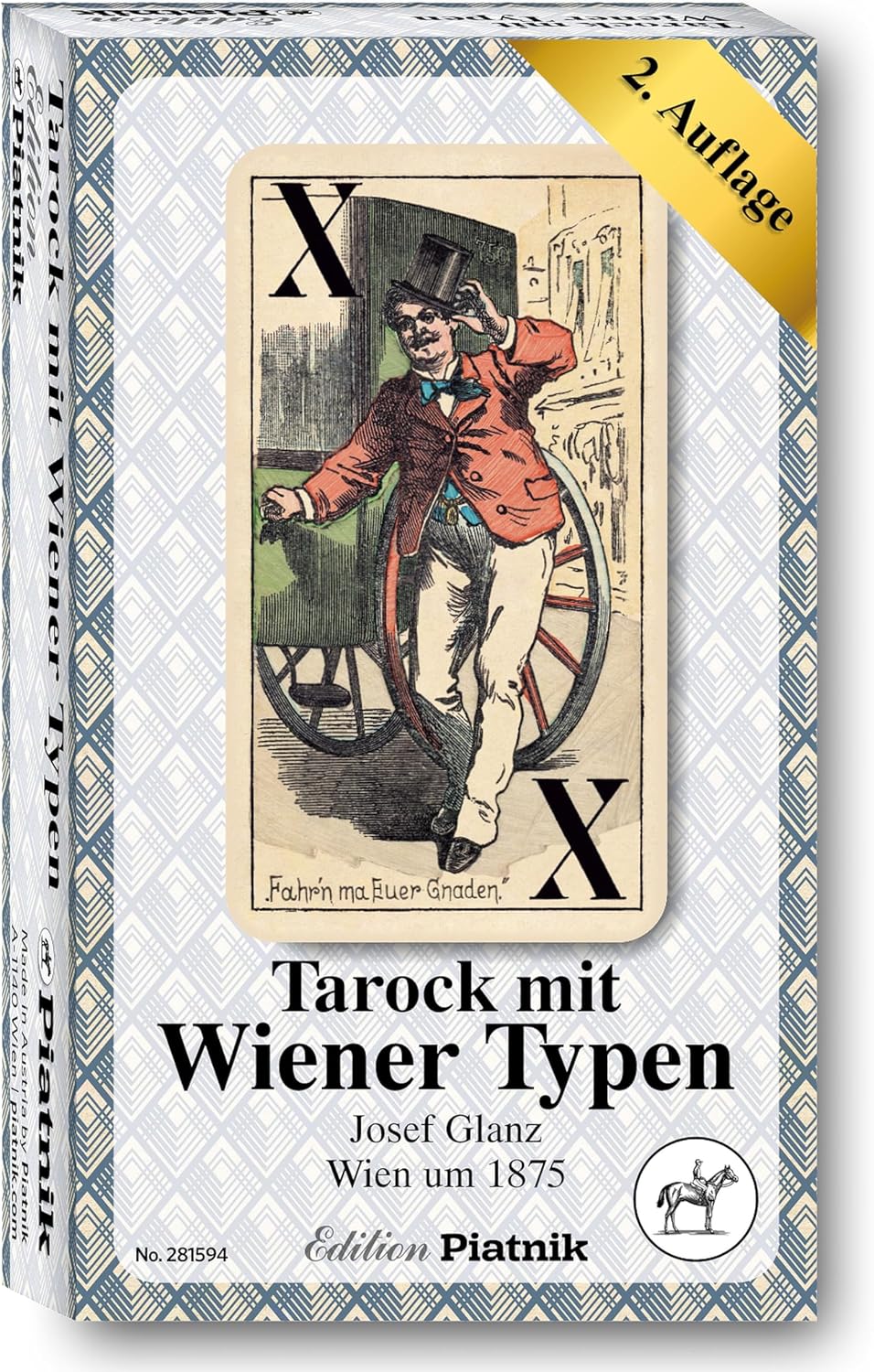 Piatnik Kartenspiel Tarock mit Wiener Typen, Blau und Weiss