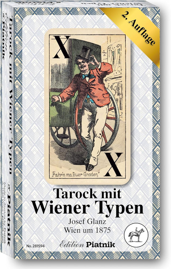 Piatnik Kartenspiel Tarock mit Wiener Typen, Blau und Weiss
