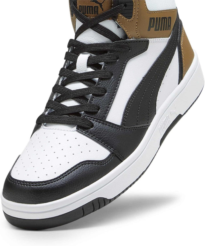 Puma Unisex Rebound V6Sneaker 40 EU Puma White Puma Black Chocolate Chip, 40 EU Puma White Puma Blac