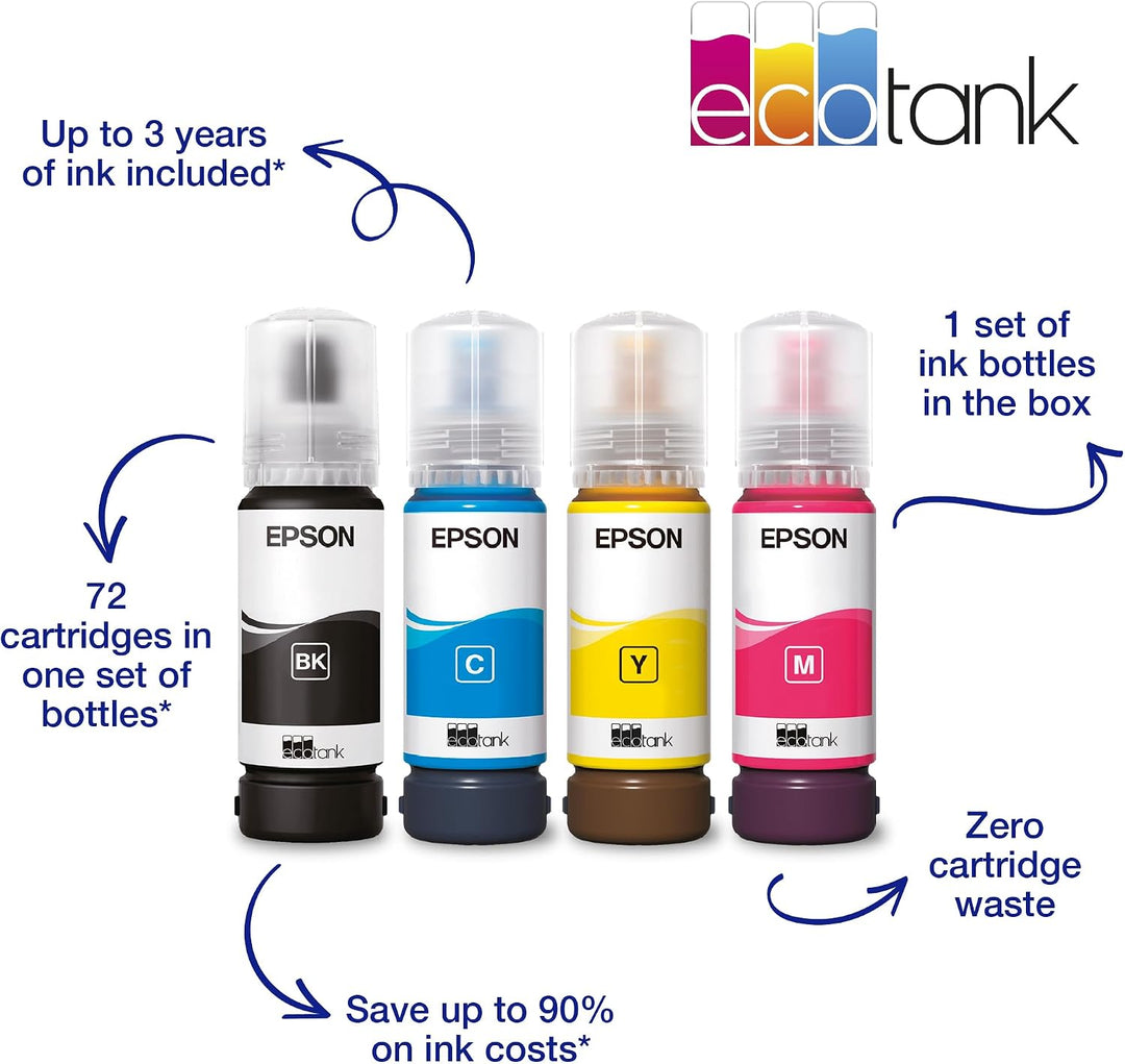 Epson EcoTank ET-2861 stampante multifunzione inkjet 3in1 A4, serbatoi ricaricabili alta capacit?, 4