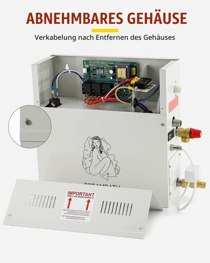 CGODENWALL 6KW Dampfgenerator Innerhalb von 6m³ Gewerbe/Haushalt für Sauna mit 35-55 ℃ Automatik The
