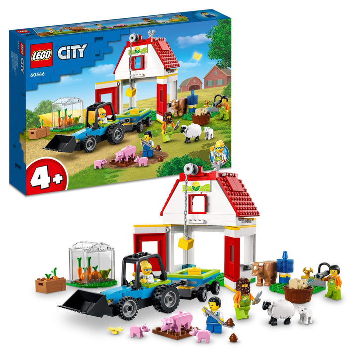 LEGO 60346 City Bauernhof mit Tieren, inkl. Schaf, Schwein, Kuh und mehr sowie Traktor-Spielzeug mit