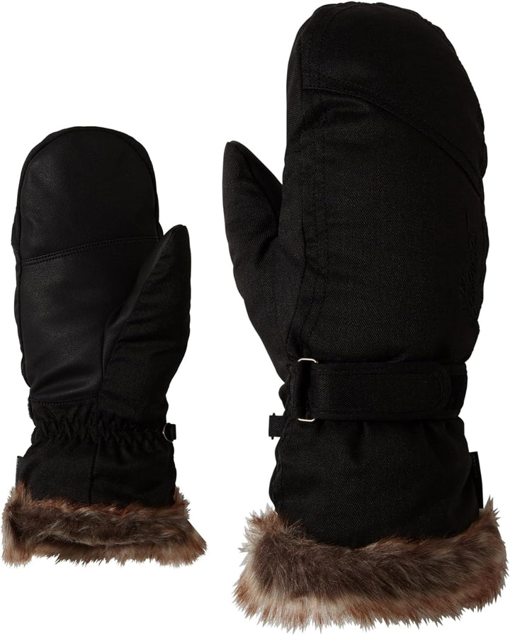 Ziener Damen KEM Mitten Lady Glove Ski-Handschuhe/Wintersport | Warm, Atmungsaktiv 8 black-stru, 8 b