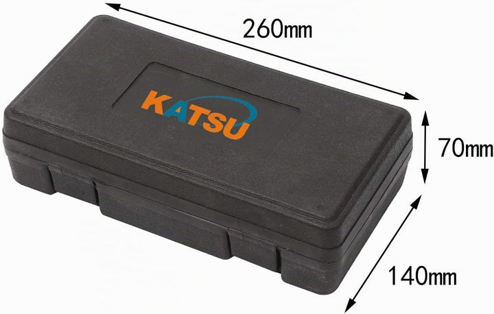 KATSU Dial Test Indicator DTI-Messgerät 0-10 mm mit Magnetfuss im StorageCase Aufbewahrungsbehälter,