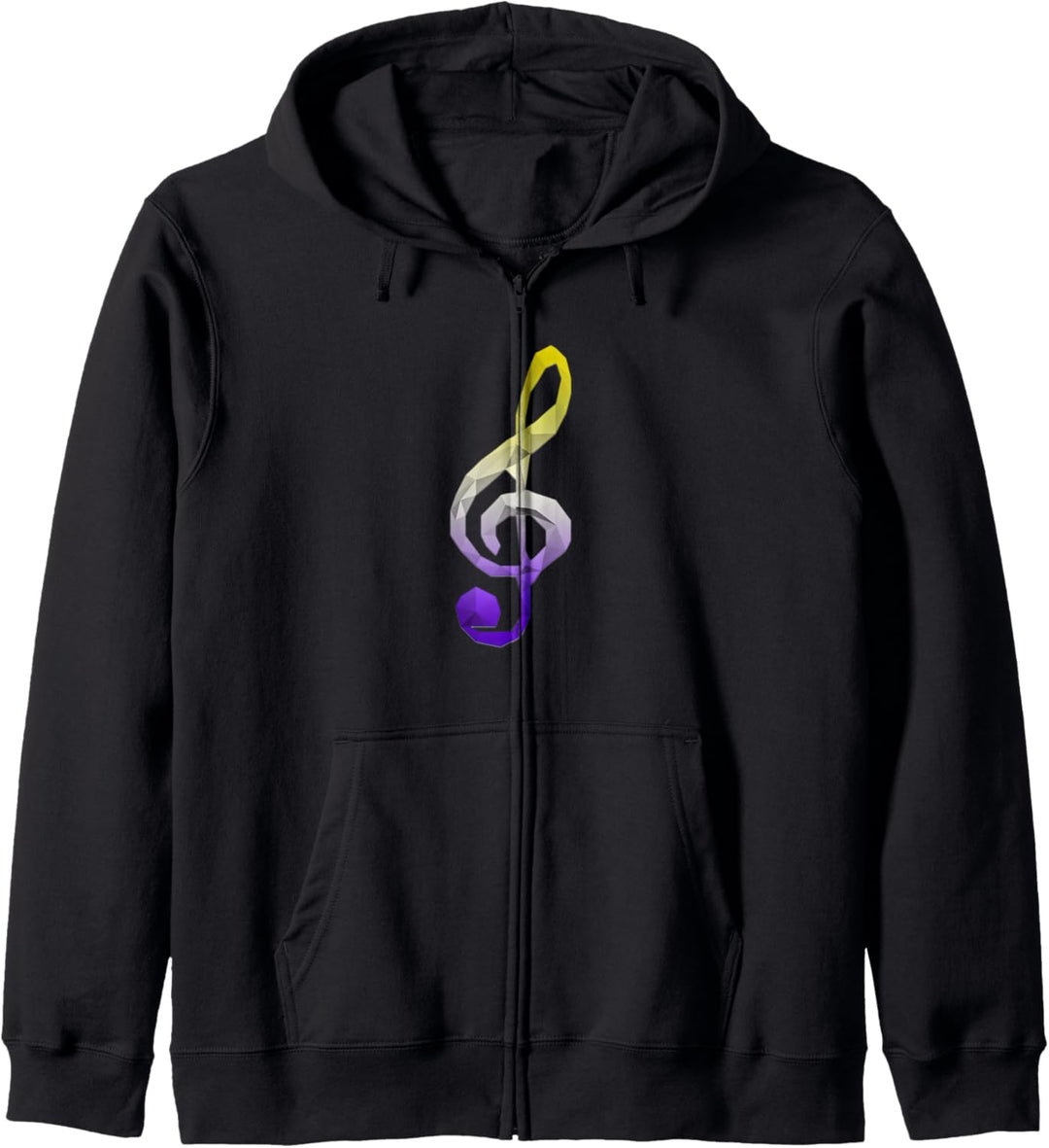 Nonbinary Polygon Musical Violinschlüssel Geometrisches Enby Kapuzenjacke