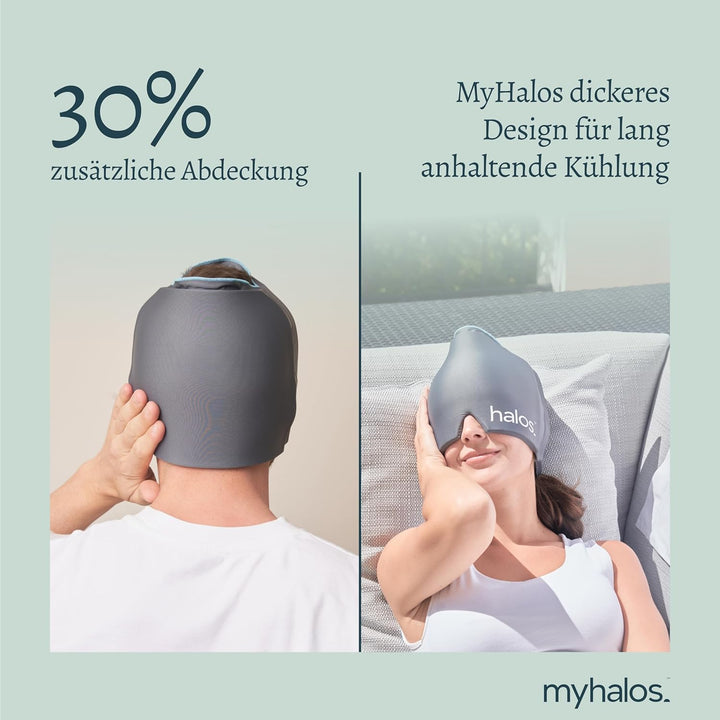 Halo Mask Migräne Haube – Headache Relief Cap - Wiederverwendbare Migräne Mütze & Migräne Kühlmütze