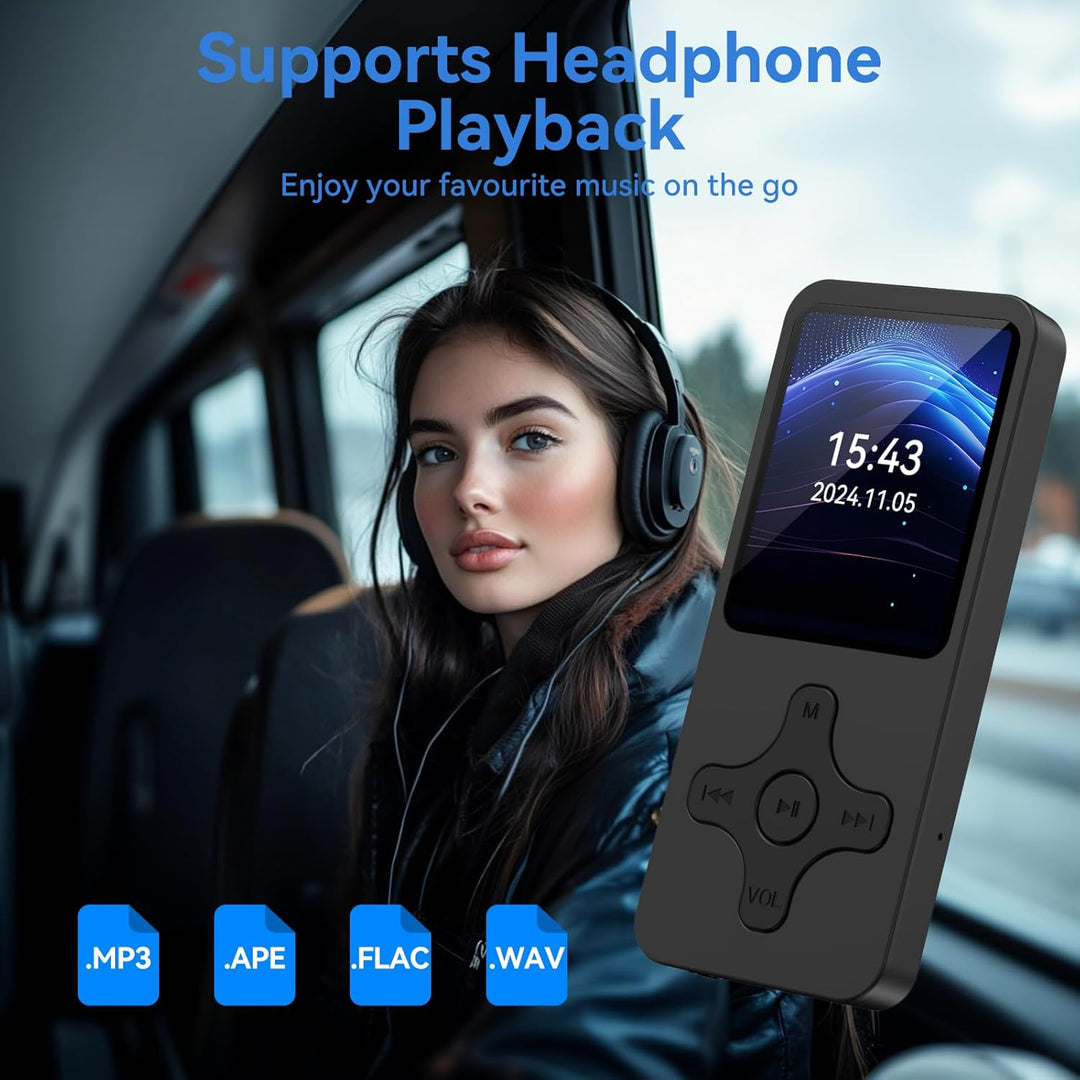 Gueray MP3 Player Bluetooth mit 64GB TF-Karte MP3 Players mit Lautsprecher Unterstützt FM-Radio Reko