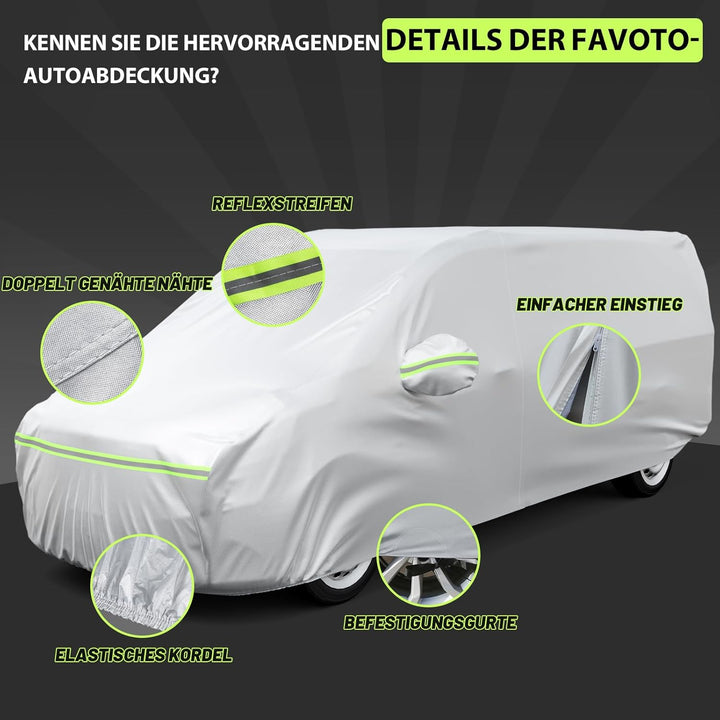 Favoto Autoabdeckung Vollgarage Auto Abdeckplane Staubdicht Wasserdicht Autohülle Autoplane Winter &amp;