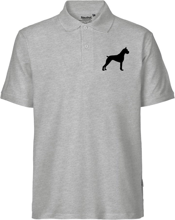 huuraa Herren Polo Shirt Deutscher Boxer Silhouette Bio Baumwolle Fairtrade Oberteil Grösse S-3XL mi