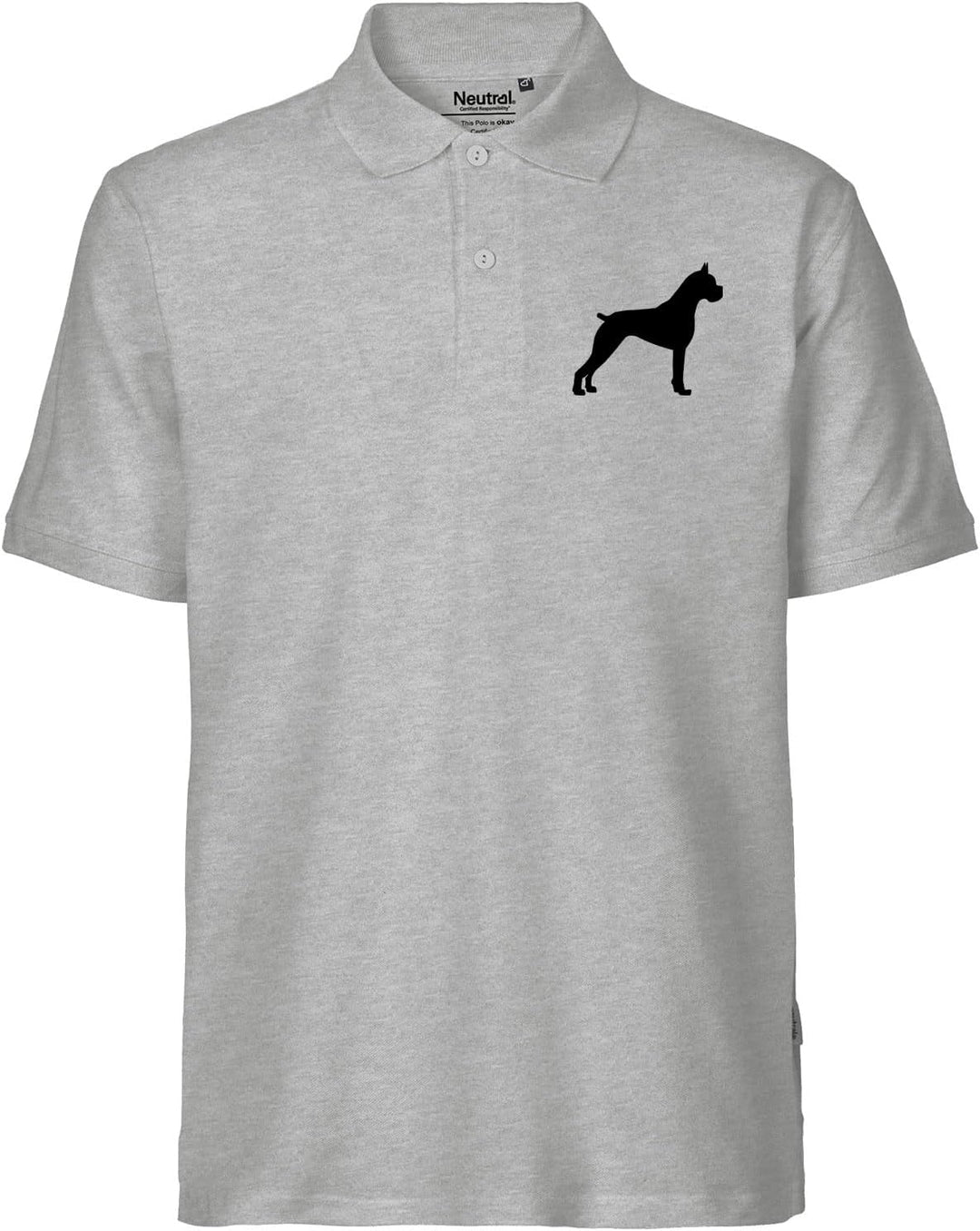 huuraa Herren Polo Shirt Deutscher Boxer Silhouette Bio Baumwolle Fairtrade Oberteil Grösse S-3XL mi