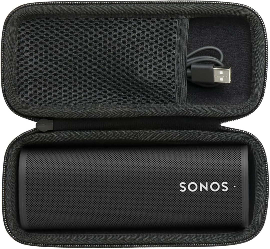 Khanka Hart Tasche für Sonos Roam 2/Roam/Roam SL WLAN WiFi Bluetooth Speaker Lautsprecher, Nut Tasch