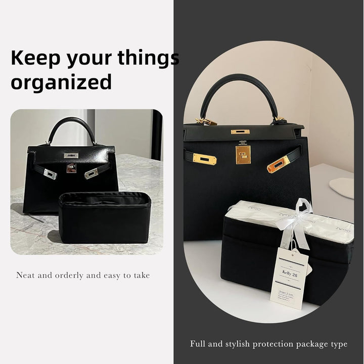 DGAZ Seide Tasche Organizer Einsatz, Organizer Innentaschen für Kelly Pochette/Mini/25/28/32/35, Tas