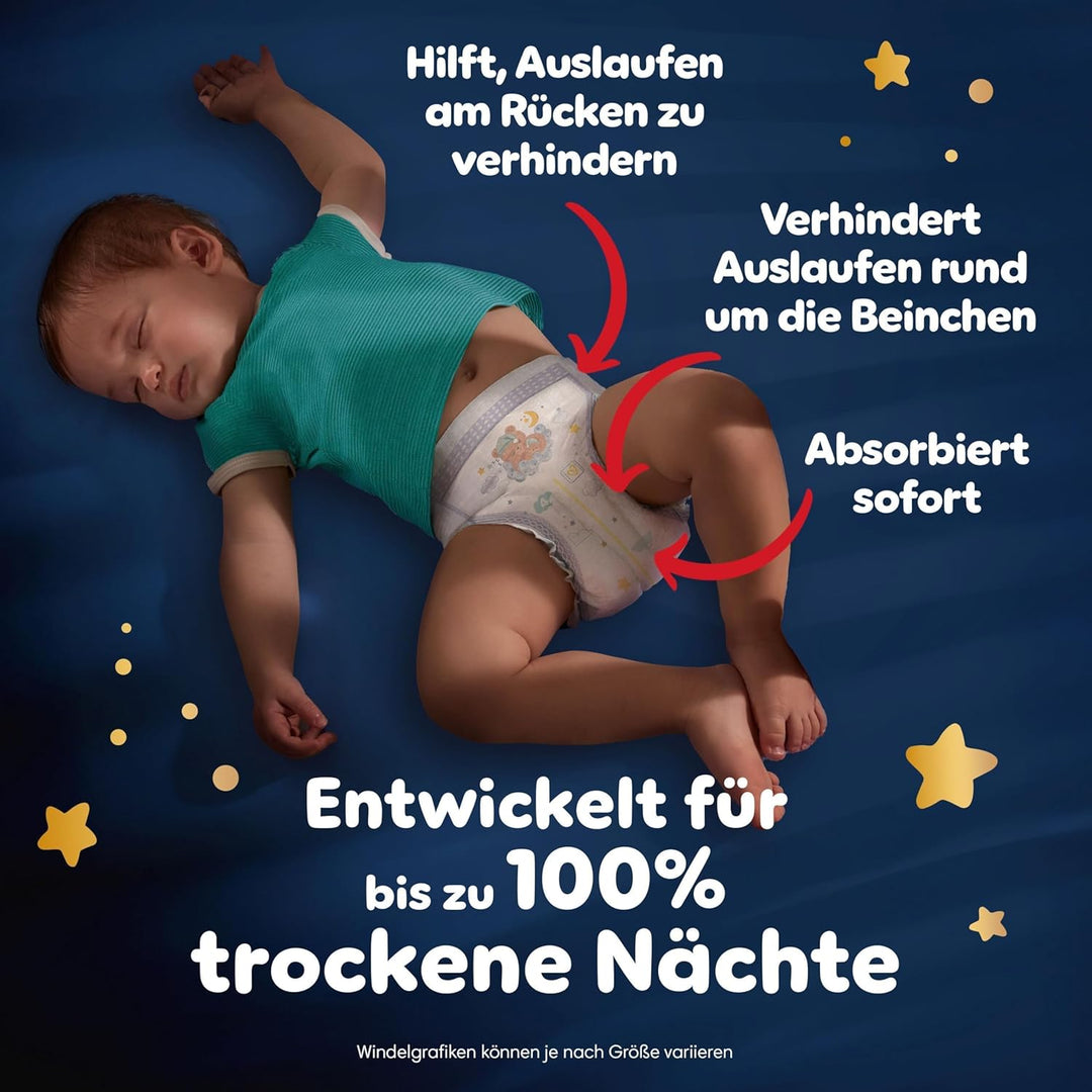 Pampers Night Pants Grösse 4, 180 Windeln, 9-15kg, Pampers Night Pants Bieten Zusätzlichen Schutz Fü