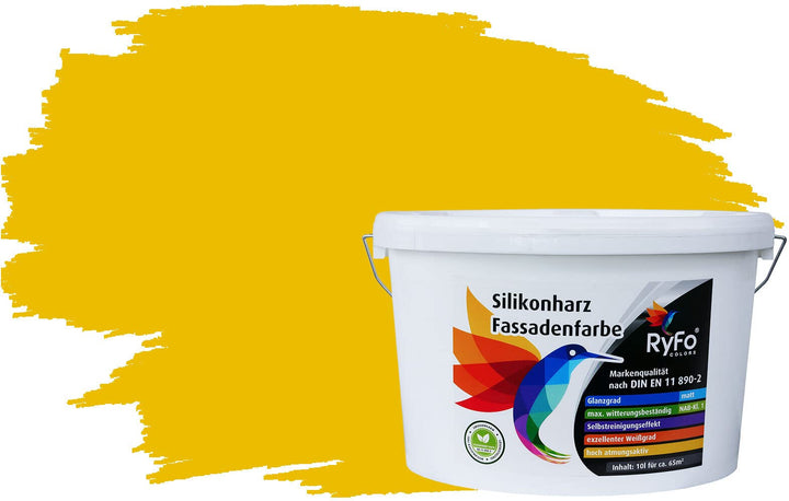 RyFo Colors Silikonharz Fassadenfarbe Lotuseffekt Trend Bernstein 10l - bunte Fassadenfarbe, weitere