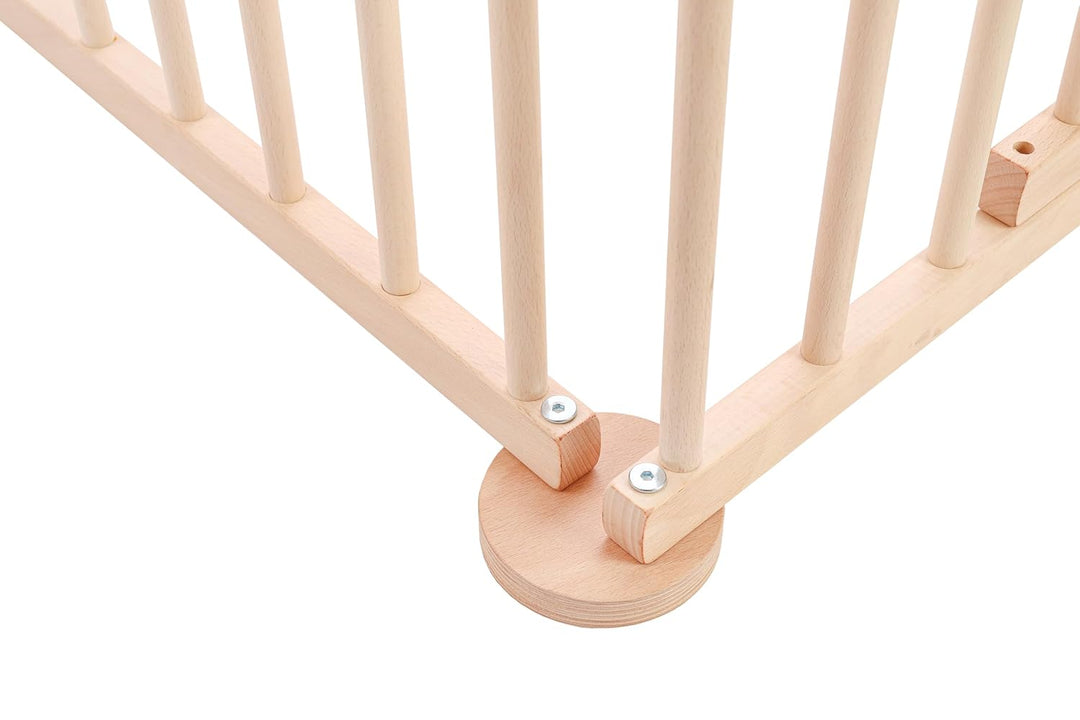 Spec-wood Baby Laufgitter klappbar ink. Tür XXL 92x74 cm aus Buchenholz - Laufstall Baby Holz mit Si
