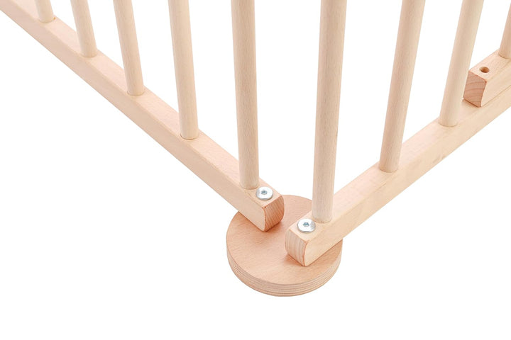 Spec-wood Baby Laufgitter klappbar ink. Tür XXL 92x74 cm aus Buchenholz - Laufstall Baby Holz mit Si