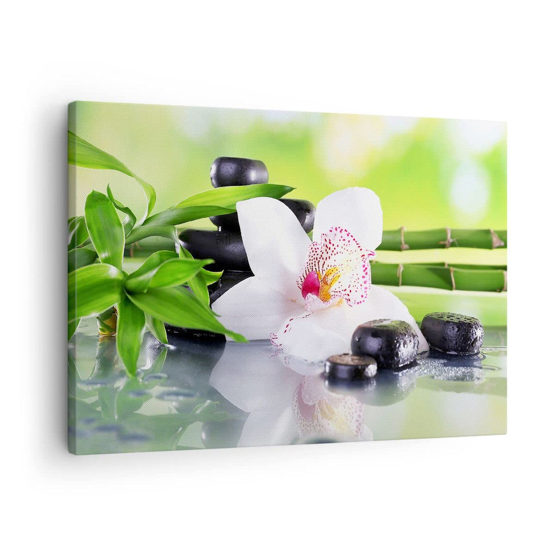 Bilder auf Leinwand blume orchidee Leinwandbild mit Rahmen 70x50cm Wandbilder Dekoration Wohnzimmer