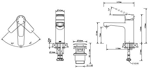 Lenz MOLA Waschtischarmatur, schwarz Schwarz-matt, Schwarz-matt