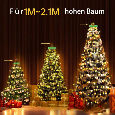 GYLEFY Weihnachtsbaum Lichterkette 2M 400 LED Christbaumbeleuchtung mit Ring 16 Stränge Lichterkette