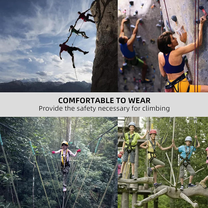EUNEWR klettergurt kinder Klettergurte Befestigender Klettergut,Für Frauen, Männer und Kinder halber