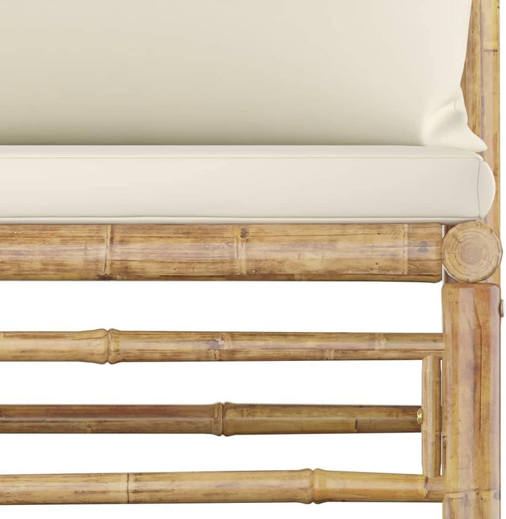 vidaXL Gartenmöbel 3-TLG. mit Cremeweissen Kissen Garten Garnitur Sitzgruppe Sofa Lounge Gartensofa