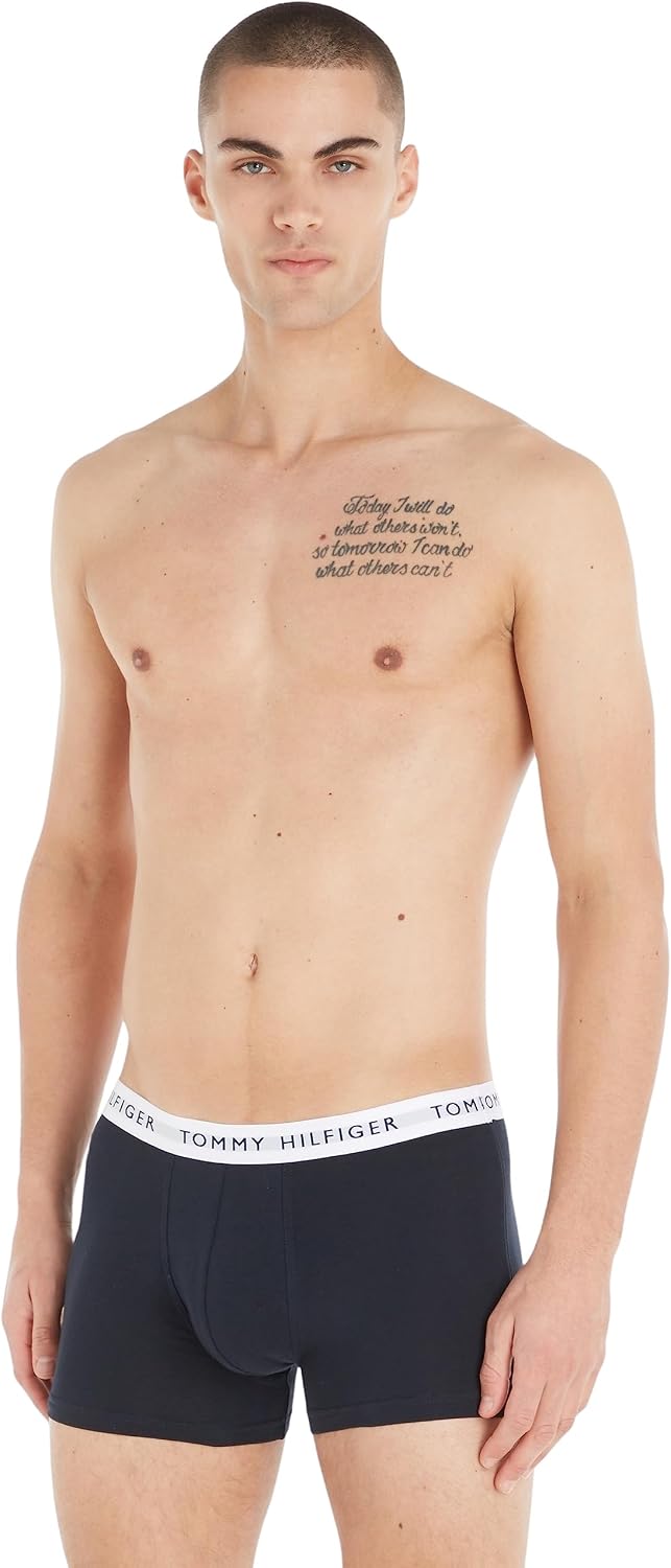 Tommy Hilfiger Herren 3er Pack Boxershorts Trunks Unterwäsche S Mehrfarbig (Desert Sky/White/Primary