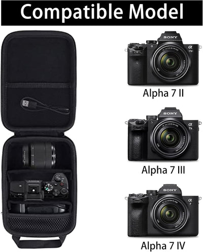 Aenllosi Harte Hülle Tasche für Sony Alpha 7 II III IV spiegellose Digitalkamera, schwarz (Nur Tasch