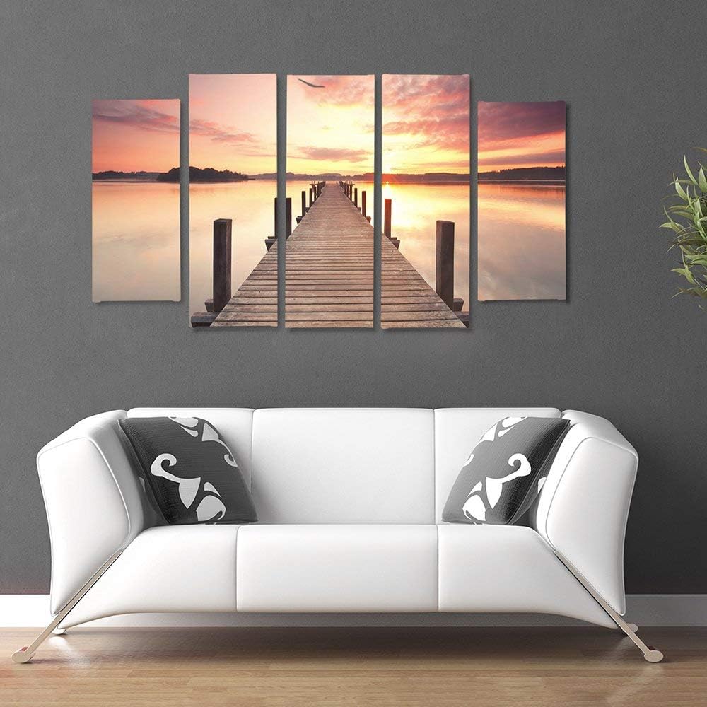 Feeby Frames, Leinwandbild Bilder Wand Bild - 5 Teile - Wandbilder Kunstdruck 150x100 cm, Typ B B ty