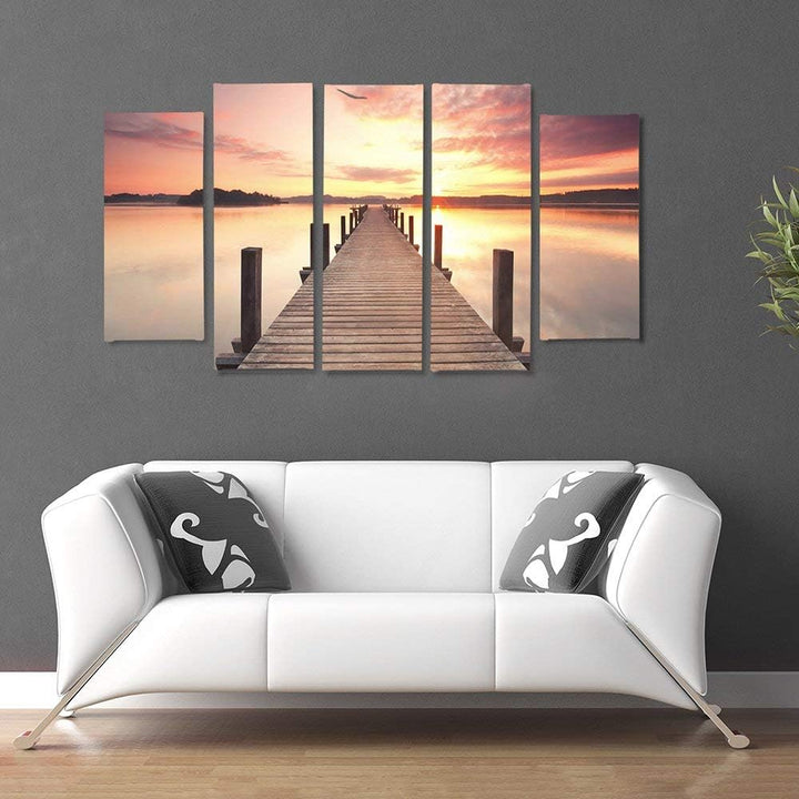 Feeby Frames, Leinwandbild Bilder Wand Bild - 5 Teile - Wandbilder Kunstdruck 150x100 cm, Typ B B ty