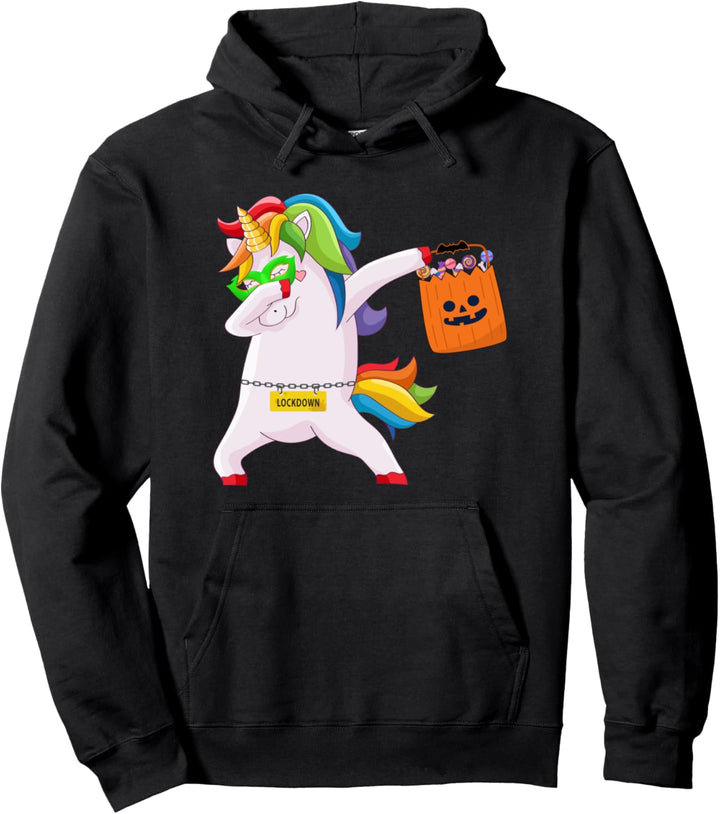 Quarantine Dabbing Unicorn Funny Dab Dance Halloween Gifts Pullover Hoodie