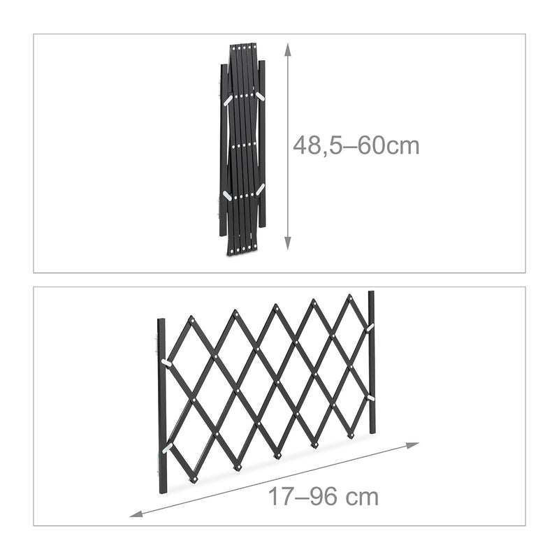 Relaxdays Hundeabsperrgitter ausziehbar bis 96 cm, 48,5-60 cm hoch, Bambus, Hunde Schutzgitter für T