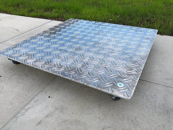 Pflanzenroller AluRiffelblech Q200 bis200kg Blumenroller Untersetzer Quadrat Indoor Outdoor