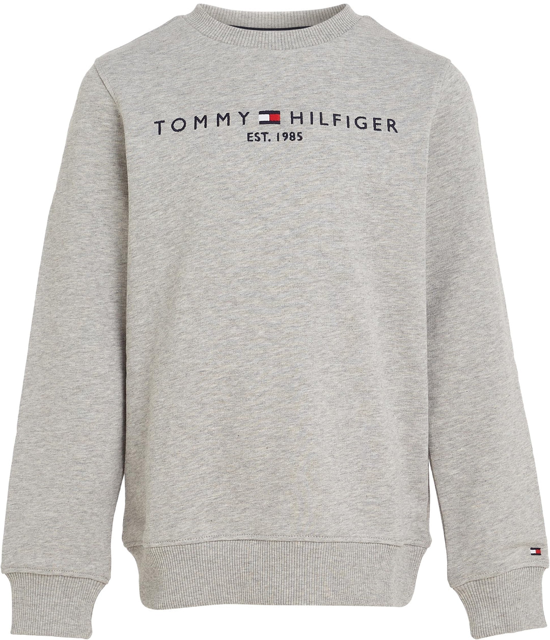 Tommy Hilfiger Kinder Unisex Sweatshirt Essential Sweatshirt ohne Kapuze, Grau (Light Grey Heather)