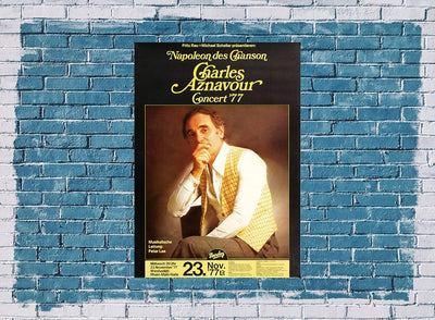 Charles Aznavour - Napoleon des Chanson, Wiesbaden 1977 » Konzertplakat/Premium Poster | Live Konzer