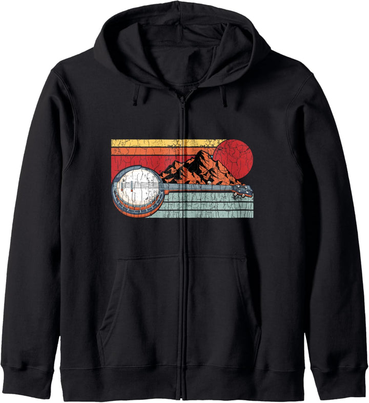 Retro Banjo Spieler Geschenk Kapuzenjacke