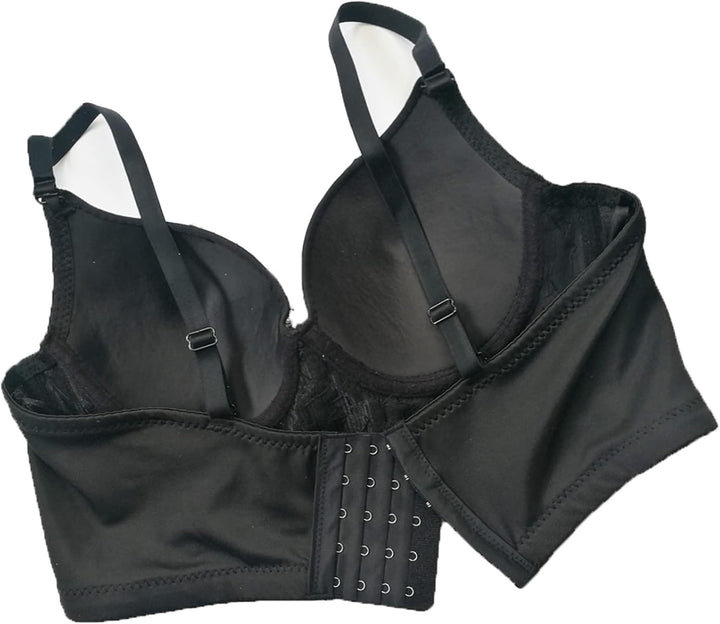 Damen Korsett Bustier BH Dessous Tank Top Trägertop Crop Top Corsage Schlanke Weste # 11 Schwarz M,
