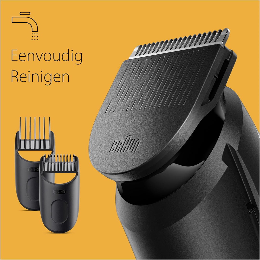 Braun Barttrimmer, Trimmer/Haarschneider Herren, Haarschneidemaschine mit ultrascharfer Klinge, 40 L
