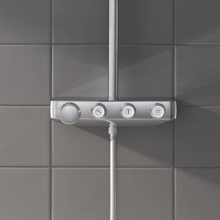 GROHE Euporia Smartcontrol 310 Cube Duo - Duschsystem mit Thermostatbatterie (wassersparend, 3 Strah