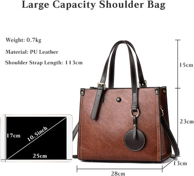 FANDARE Damen Handtasche Tote Beutel Umhängetaschen PU-Leder Schultertasche Tragetasche Multifunktio
