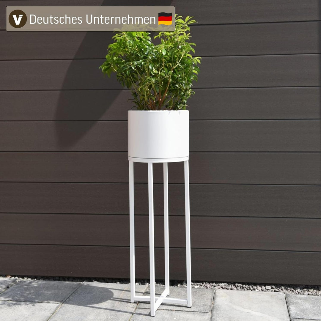 VIVANNO Blumentopf auf Ständer mit Beinen Füssen Gestell Elevate Cross 79 cm, Weiss 79x25x25 cm Cros