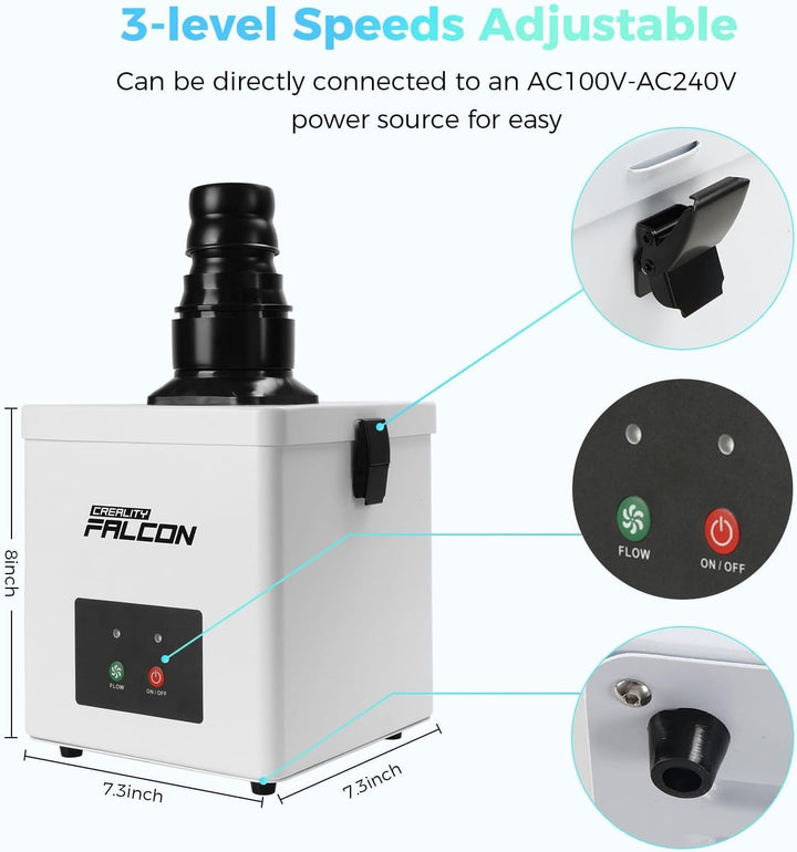 Creality Falcon YW45 Rauchfilter für A1 Lasergravierer, Kompakter Luftreiniger mit 2-Schicht-Filters
