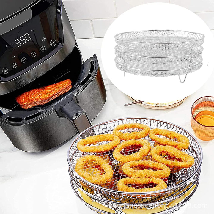 3Pcs Air Fryer Dehydrator Racks, Food Dehydrator Stand Racks Food Grade Edelstahl Trockengestell Air