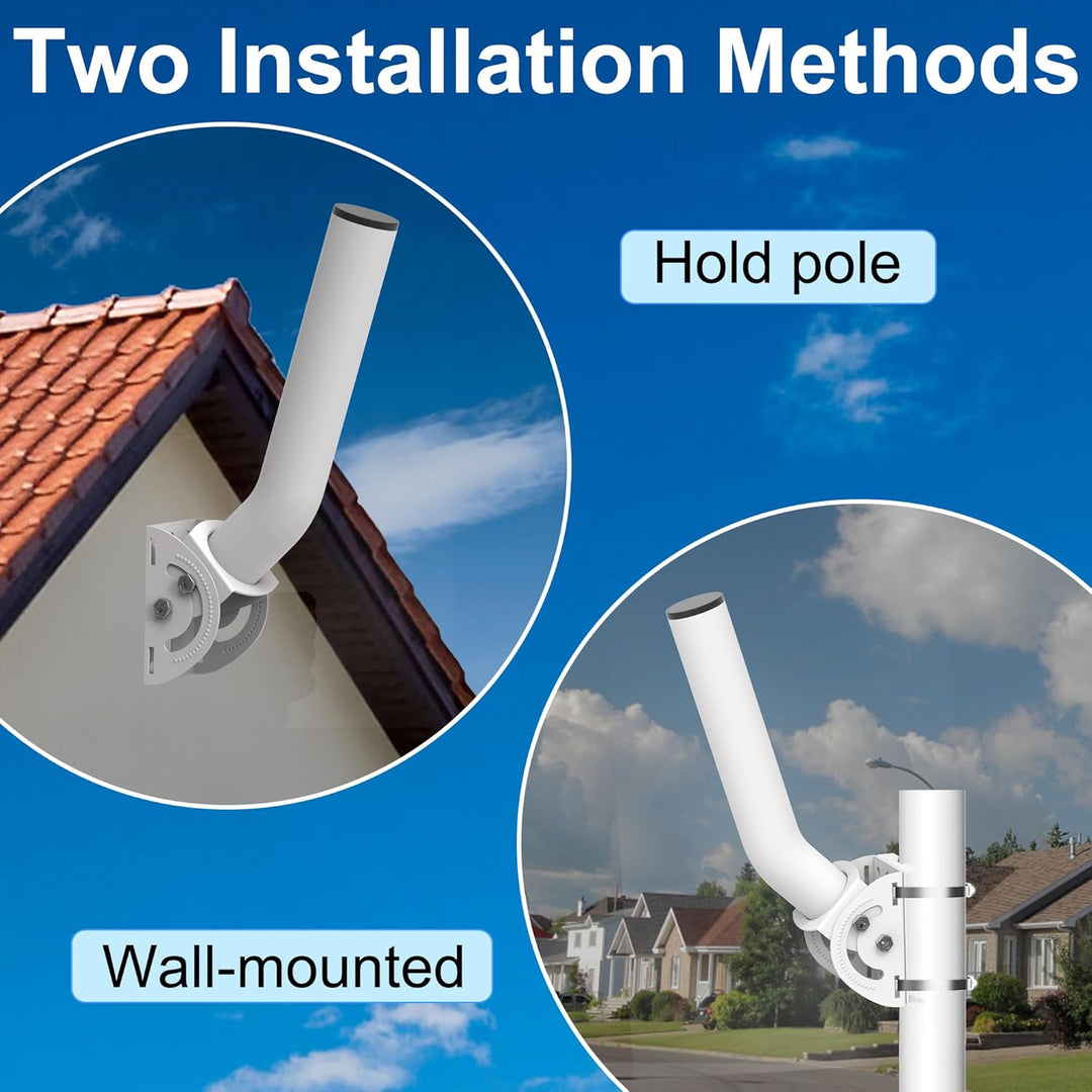 Universal verstellbare TV-Antennenhalterung, 27.9 cm, wetterfest, J-Stange, kabellose Steghalterung,