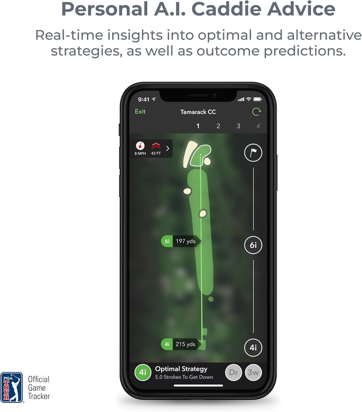 Arccos Smart Sensors: automatisches Golfspiel-Tracking-System, A.I. Powered Caddie, A.I. GPS-Entfern