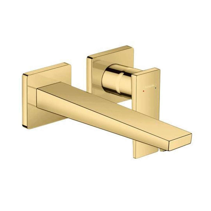 hansgrohe Wasserhahn Metropol, Unterputz Armatur für Wandmontage, Auslauf 22,5 cm, Polished Gold Opt