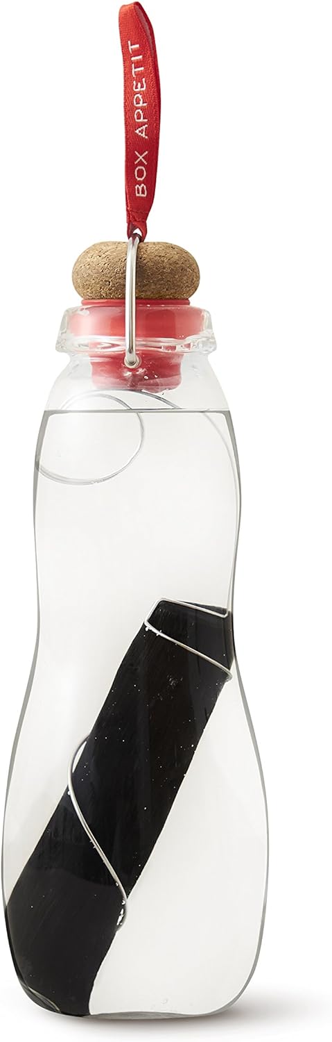 Black + Blum Trinkflasche Borosilikatglas/Kork Rot, Rot