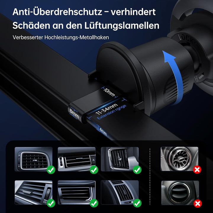 SYNCWIRE Handyhalterung Auto für MagSafe Autohalterung Universal Magnetische Handyhalter Auto, Lüftu