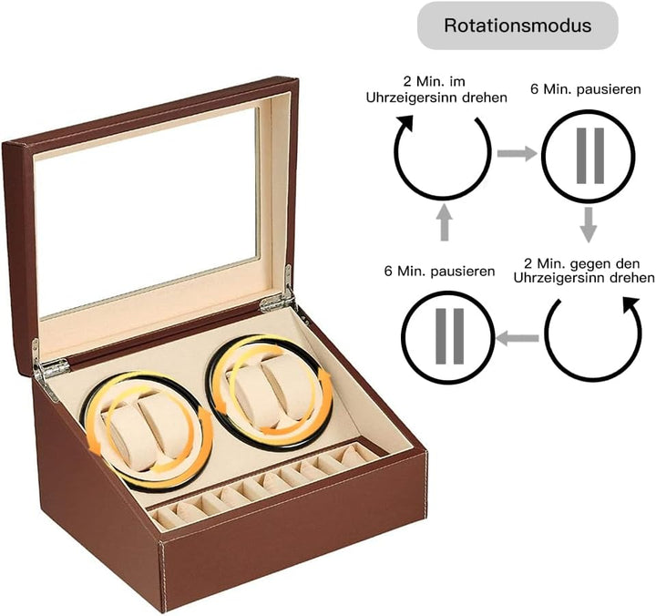 LINGFANSTORE Automatische Uhrenbeweger Box,luxuriöser Uhrenbeweger,Uhrengehäuse mit leisem Mabuchi M