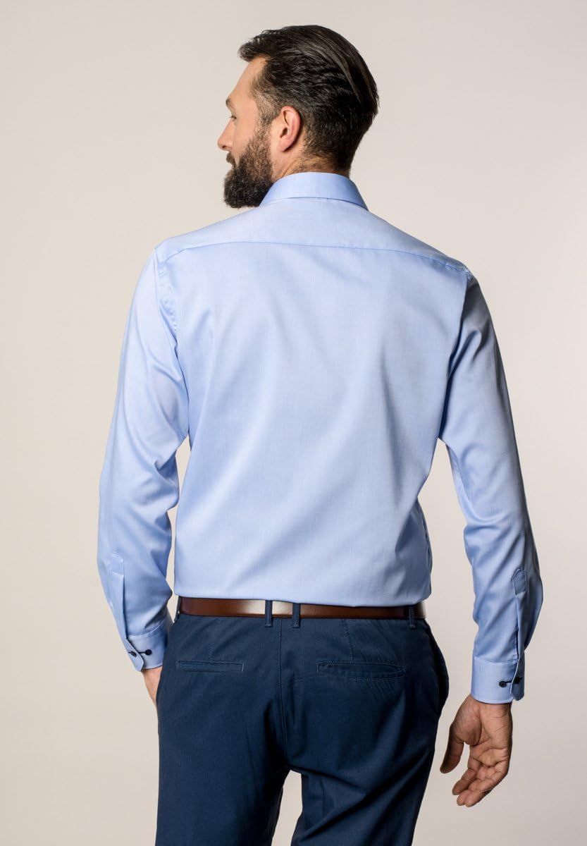 ETERNA Herren Pinpoint Oxford Hemd MODERN FIT 46 Kragen / 67 Ärmel Blau, 46 Kragen / 67 Ärmel Blau